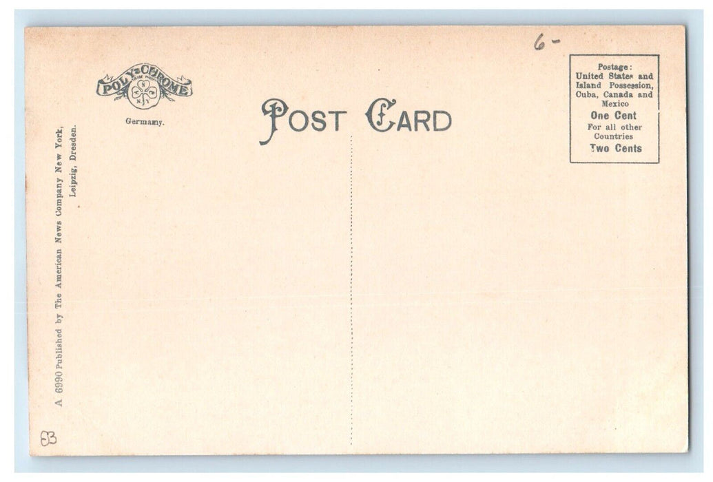 c1910's New York Central Train Station Depot Mohawk River Fort Plain NY Postcard
