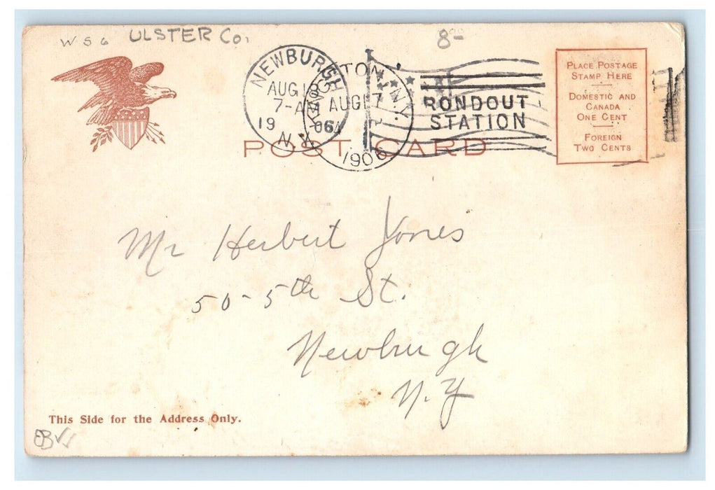 1906 West Shore R. R. Railroad Train Depot Kingston New York NY Antique Postcard