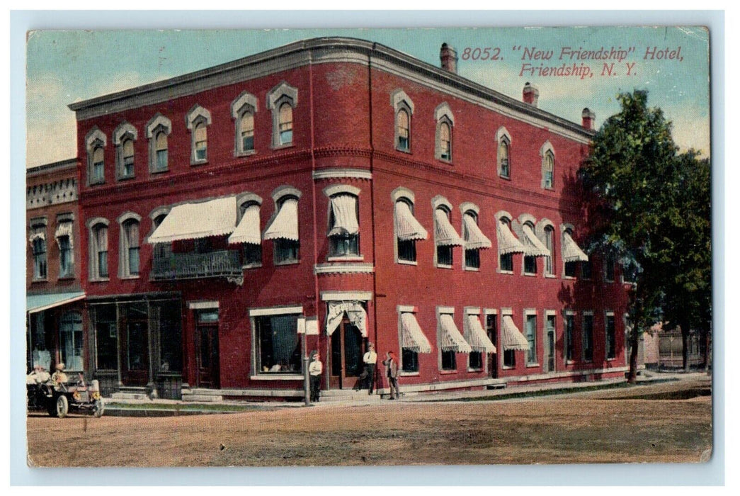 c1910's New Friendship Hotel Building Friendship New York NY Antique Postcard