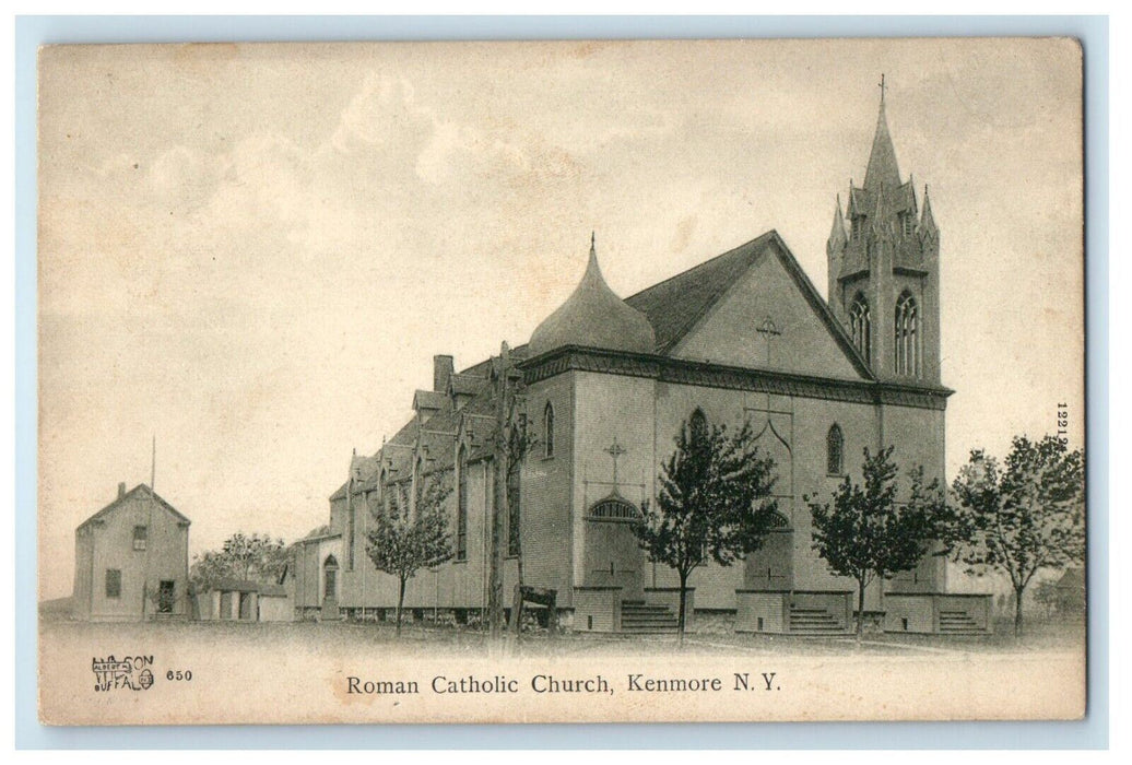 1909 Roman Catholic Church View Kenmore New York NY Posted Antique Postcard