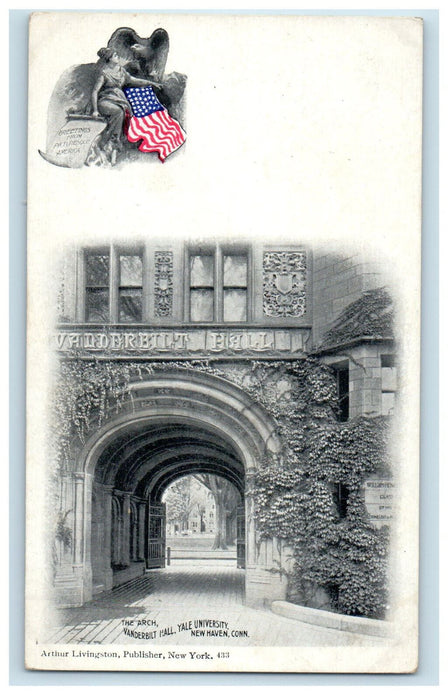 c1900s The Arch, Vanderbilt Hall, Yale University New Haven CT Postcard