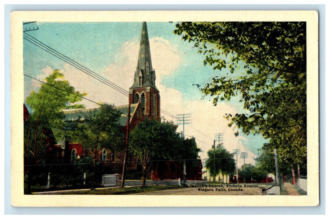 c1940's St. Patricks Church Victoria Avenue Niagara Falls Canada Postcard