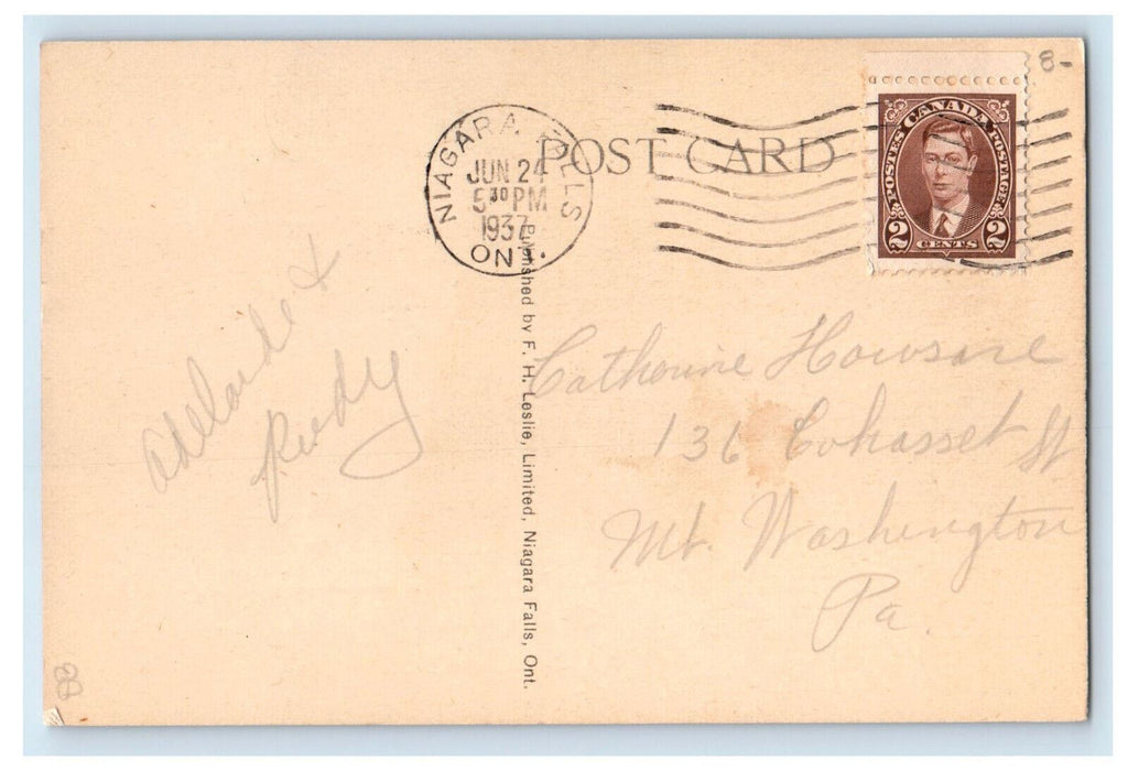 1937 Falls View Hotel and Cabins Niagara Falls Canada Posted Postcard