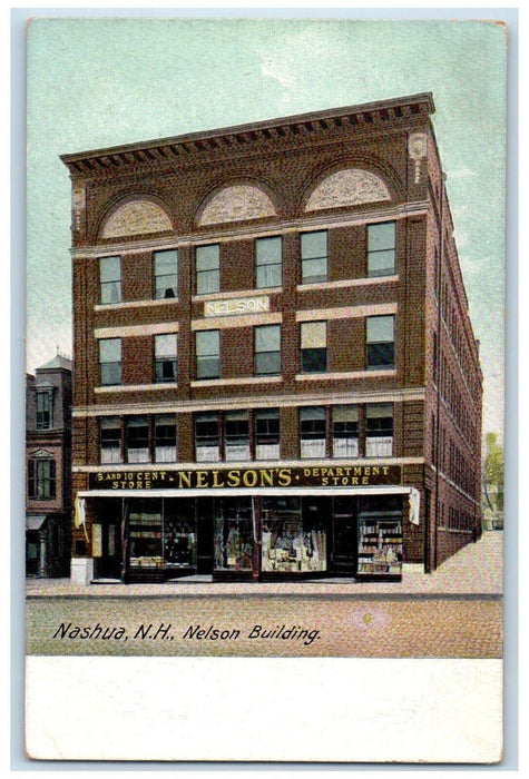 c1920's Nelson Building And Department Store Nashua New Hampshire NH Postcard