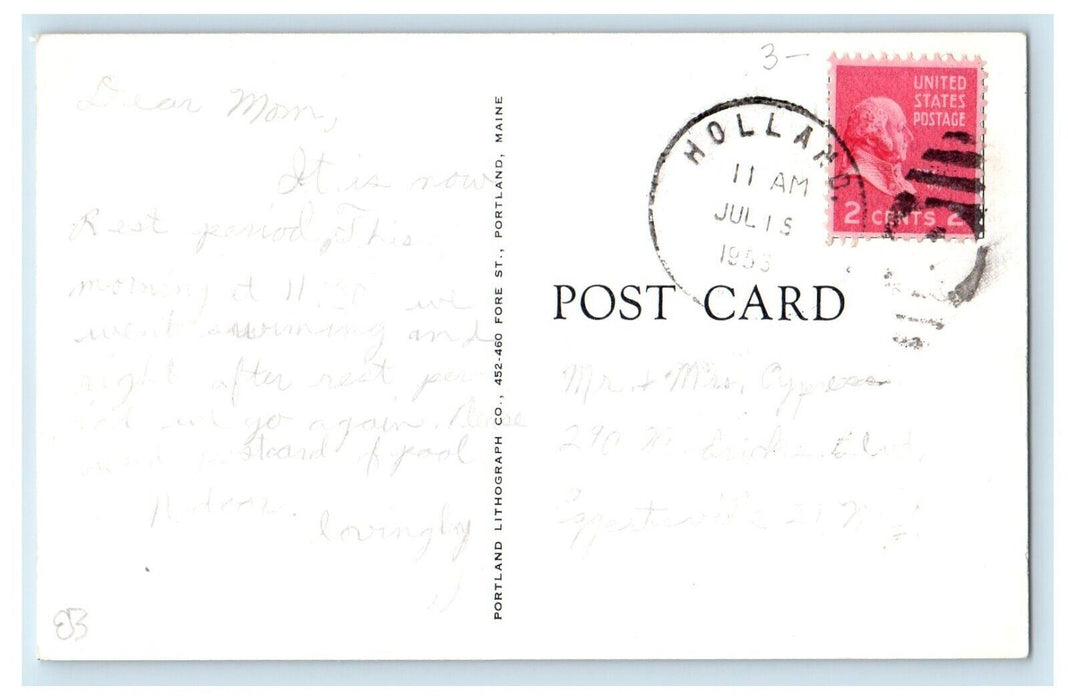1955 The Lodge Camp Seven Hills Holland New York NY Posted Antique Postcard