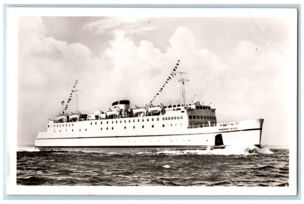 c1950's Deep Sea Ship Theodor Heuss Rescue Cruiser RPPC Photo Postcard