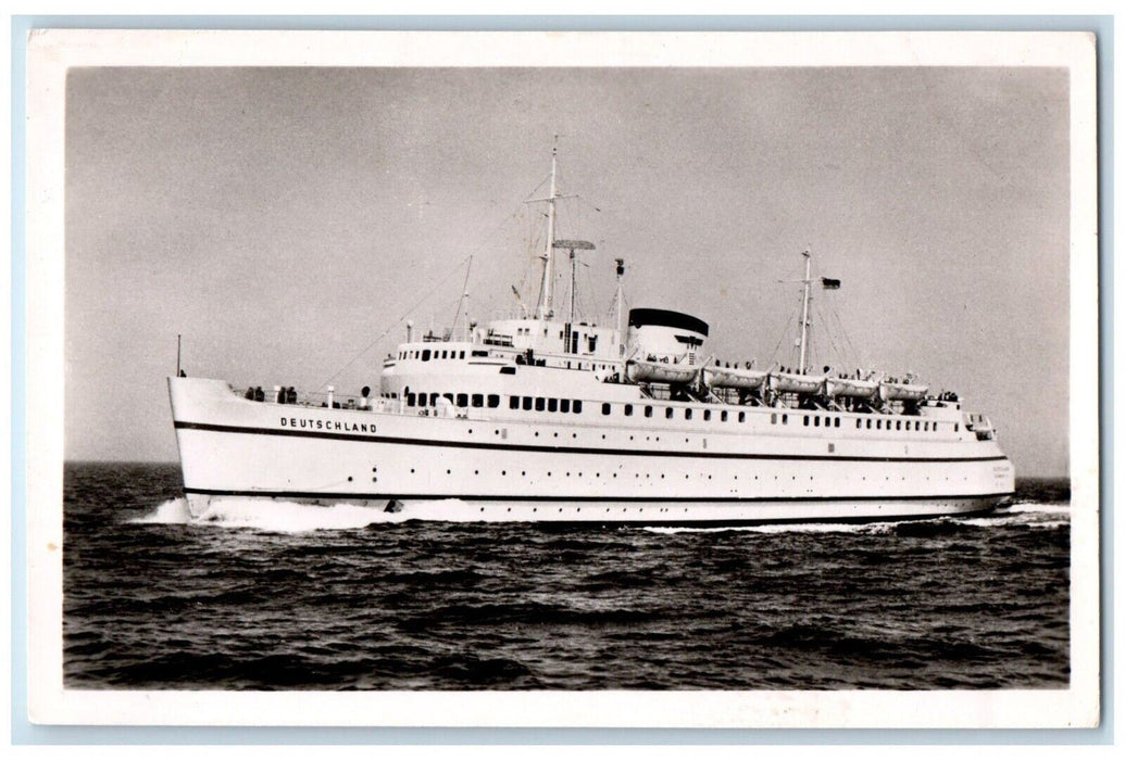 c1960's High Sea Ferry Ship "Deutschland"  RPPC Photo Postcard