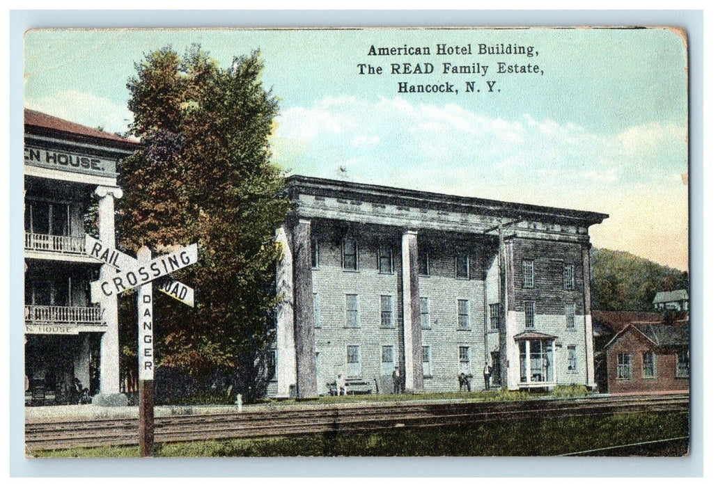 1924 American Hotel Building The Read Family Estate Hancock New York NY Postcard