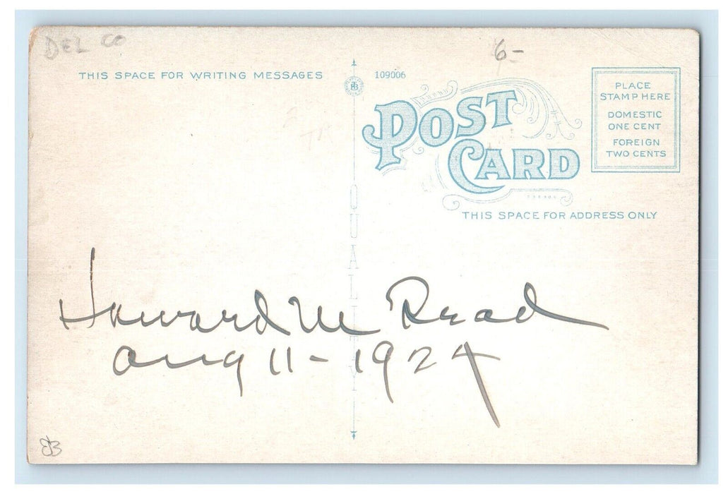1924 American Hotel Building The Read Family Estate Hancock New York NY Postcard