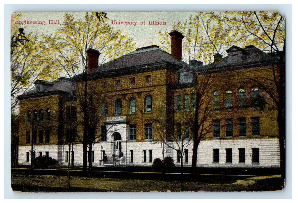 c1910 Engineering Hall, University of Illinois IL Posted Antique Postcard