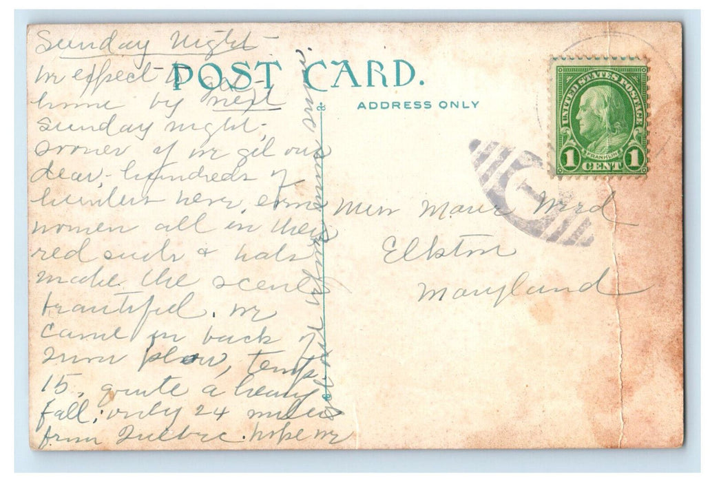 c1910 Entrance to Public Library Bath Maine ME Antique Posted Postcard