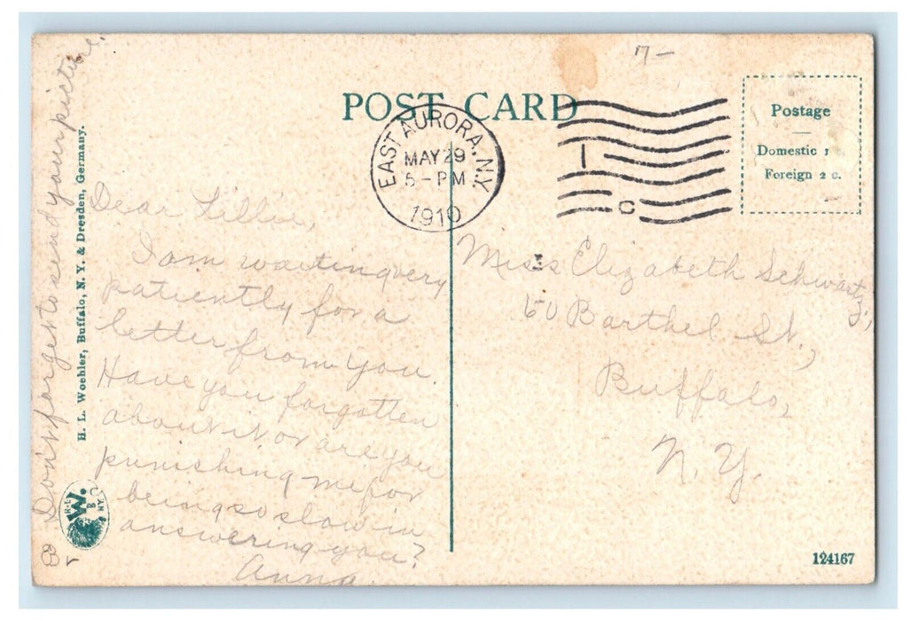 1910 Immaculate Conception Rectory And School East Aurora New York NY Postcard