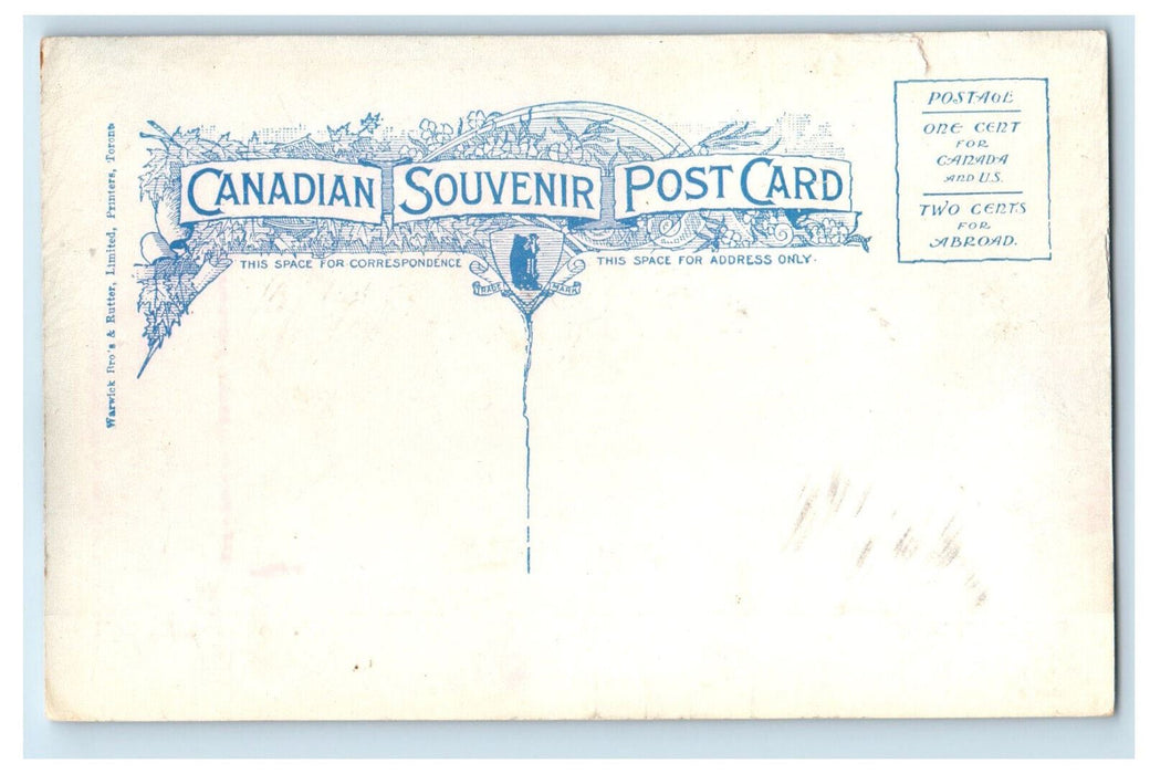 c1910's Snow Scene, Public Library St. Catherines Ontario Canada Postcard