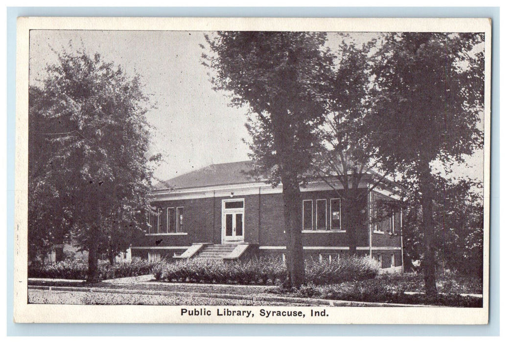c1940's Public Library Syracuse Indiana IN Auburn Postcard Mfg. Postcard