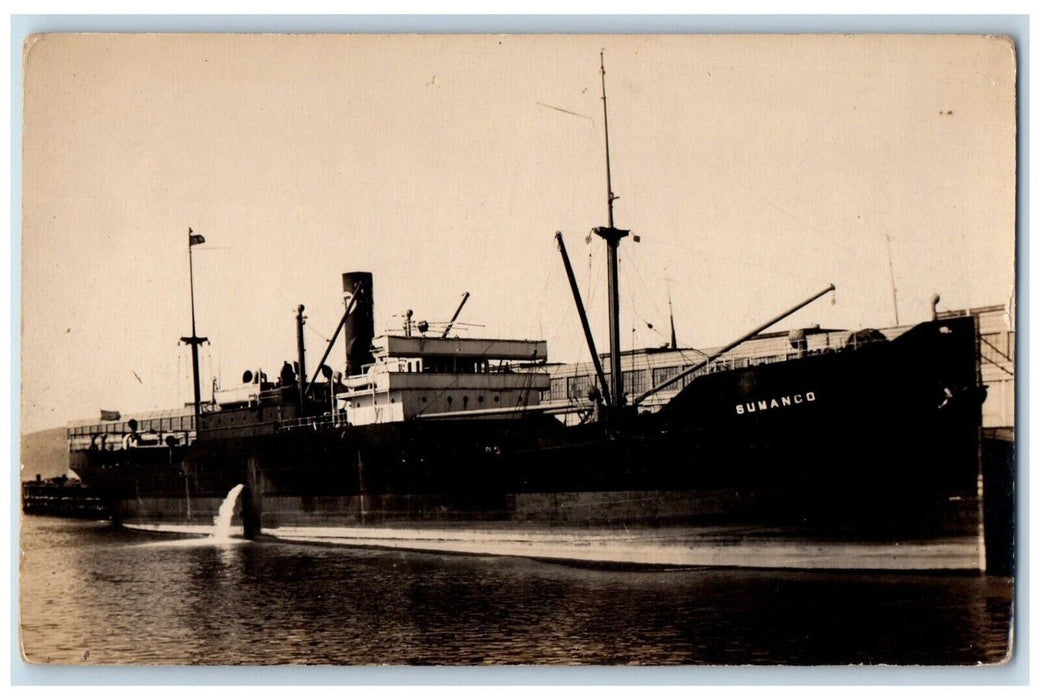 c1920's Steamship Sumanco Port Ship Yard RPPC Photo Postcard