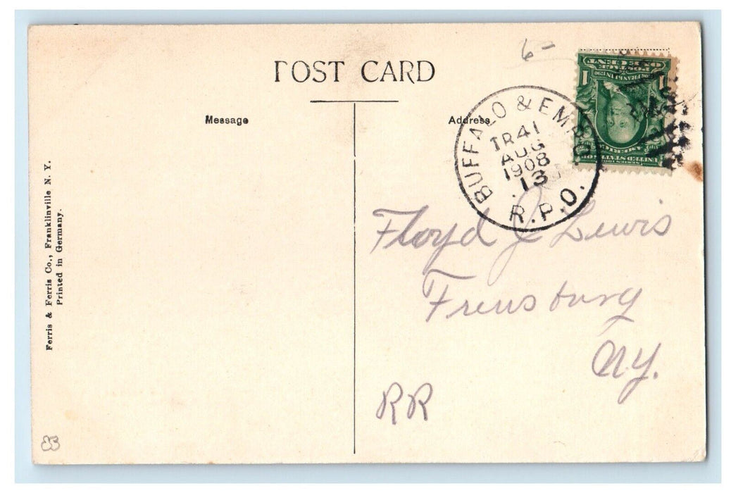 1908 Old Checkered School House Franklinville New York NY Antique Postcard