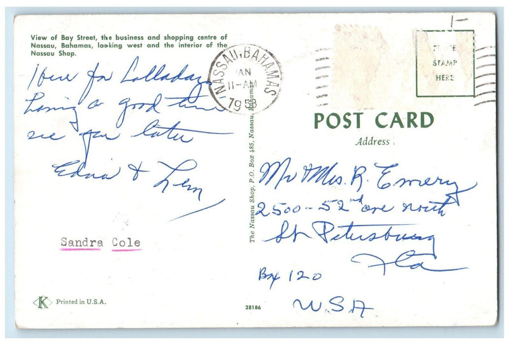 1958 Multiview Bay Street Business & Shopping Centre Nassau Bahamas Postcard