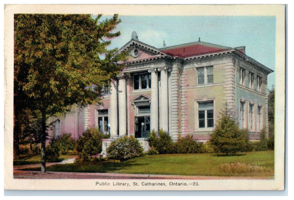 c1940's Public Library St. Catharines Ontario Canada Vintage Postcard