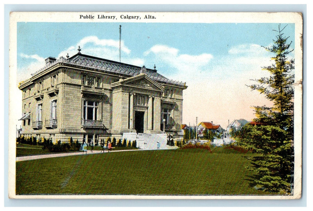 1924 Public Library Calgary Alberta Canada Posted Vintage Postcard