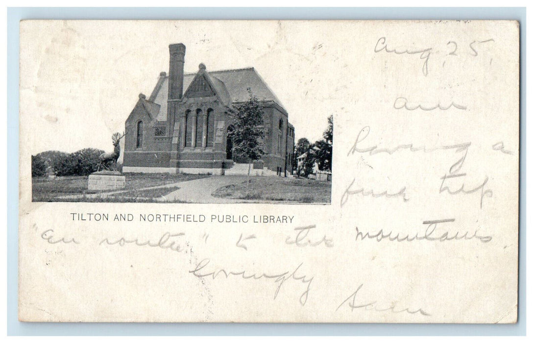 c1900's Tilton and Northfield Public Library NH RPO PMC Posted Postcard