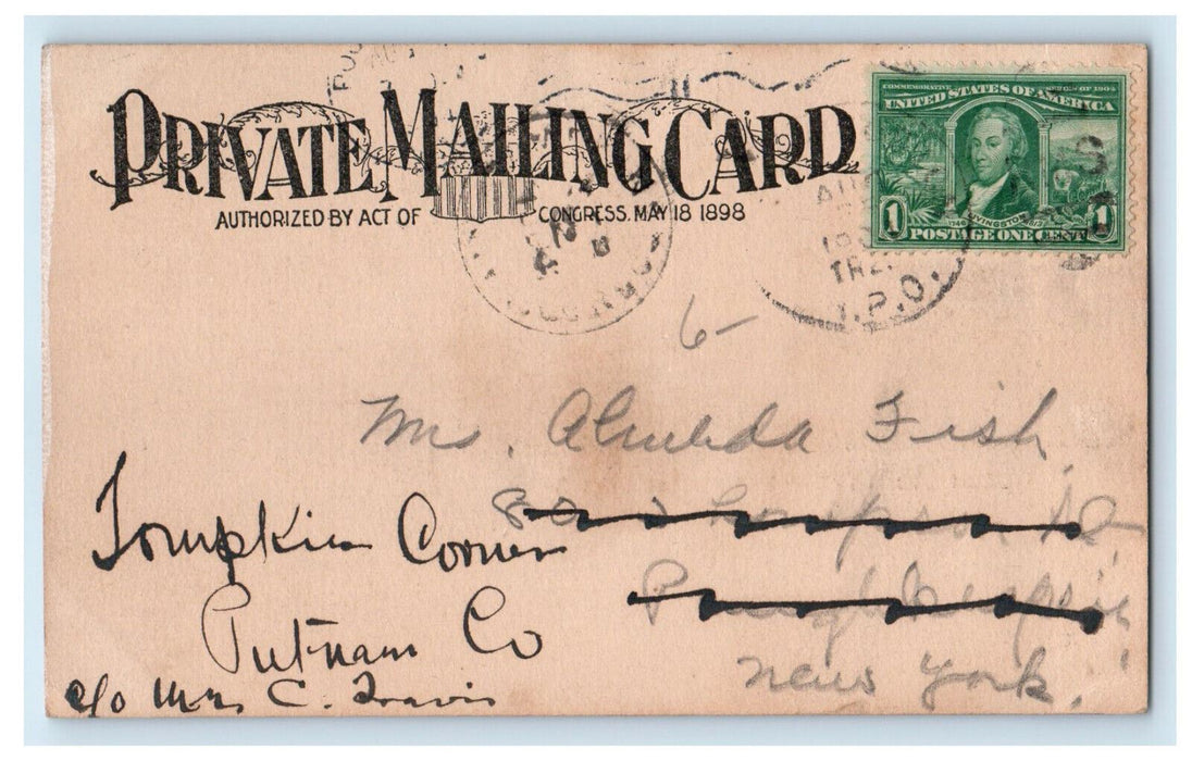 c1900's Tilton and Northfield Public Library NH RPO PMC Posted Postcard