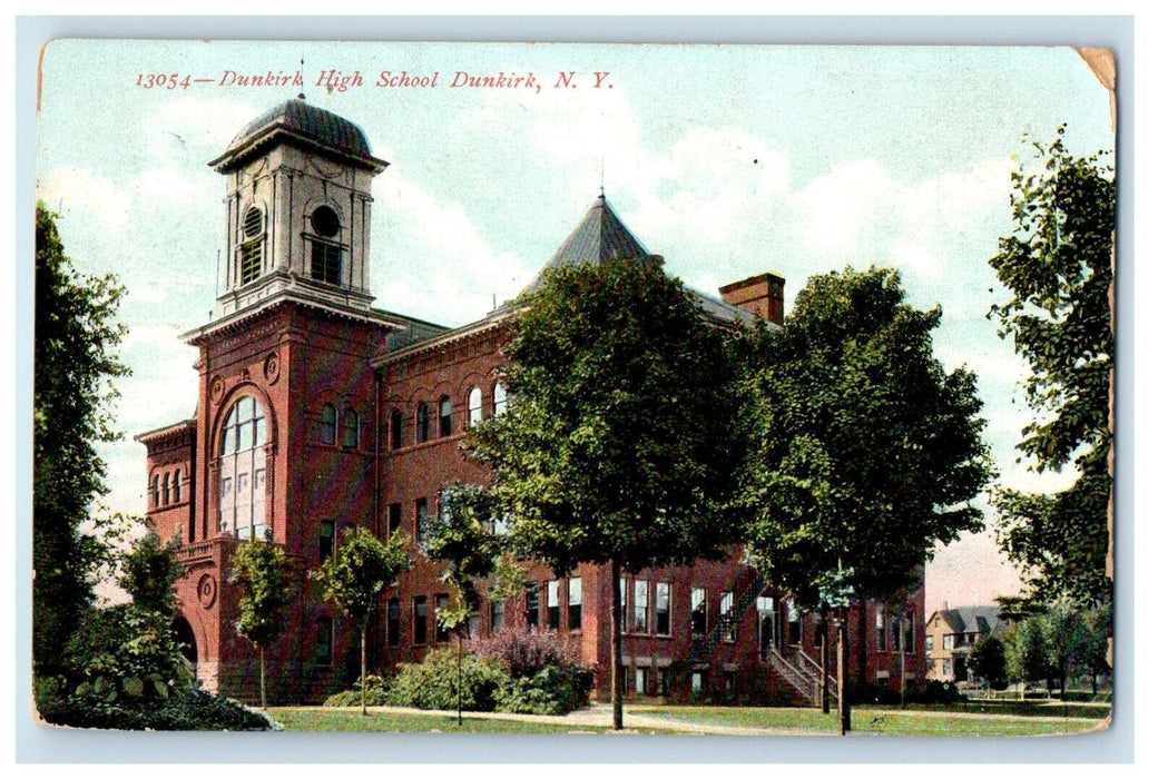 1907 Dunkirk High School Building Dunkirk New York NY Posted Antique Postcard
