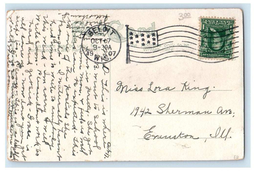 1907 Dunkirk High School Building Dunkirk New York NY Posted Antique Postcard