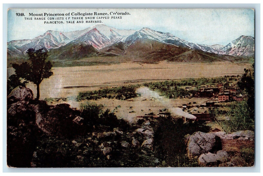 c1910's Mount Princeton Collegiate Range Yale & Harvard Colorado CO Postcard
