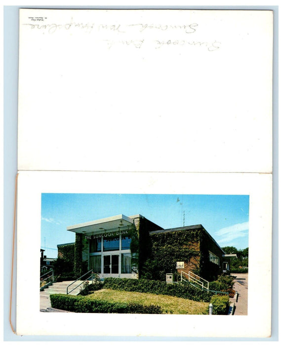 c1960's Fold Out Suncook Bank Advertising New Hampshire NH Unposted Postcard