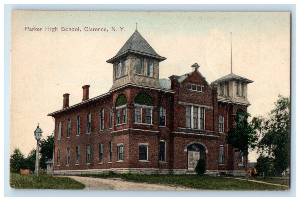 c1910's Parker High School Building Campus Clarence New York NY Antique Postcard