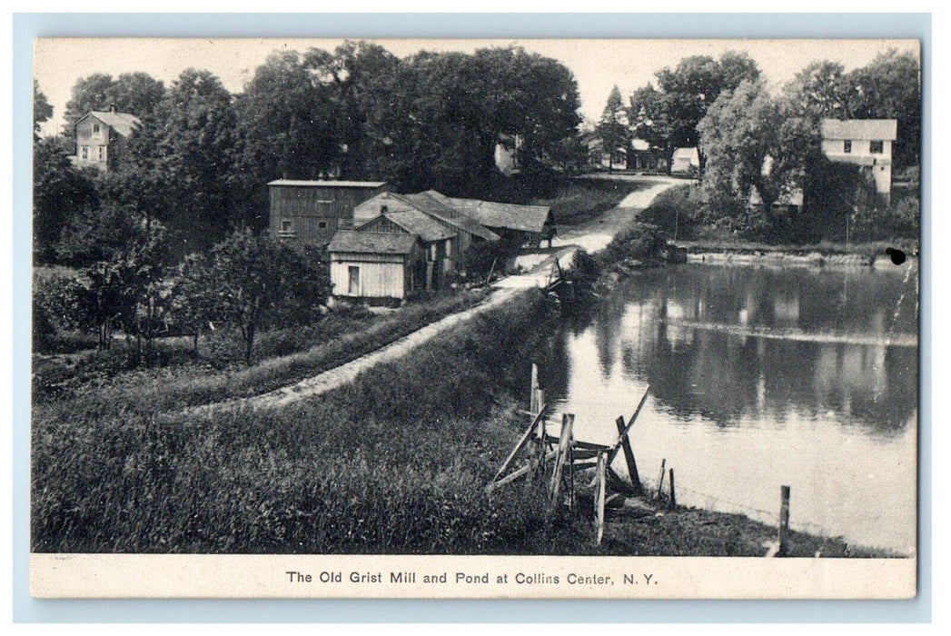 1909 The Old Grist Mill And Pond At Collins Center New York NY Antique Postcard