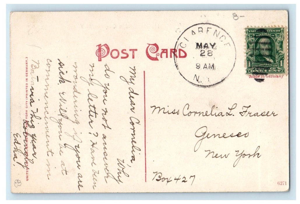 c1910's View Of Hensler Bridge Road River Clarence New York NY Antique Postcard