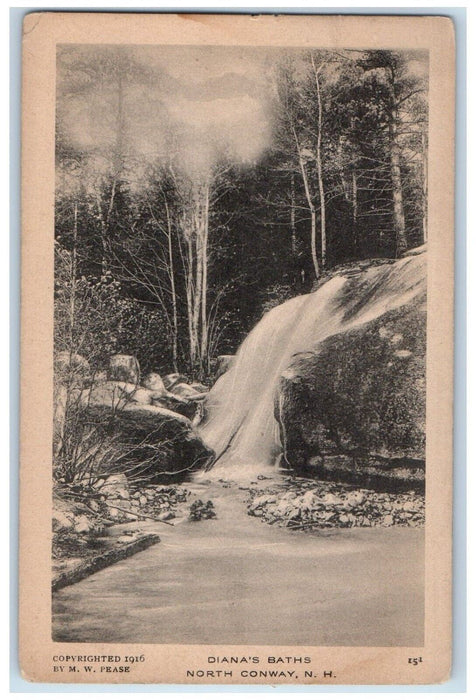 c1910's Diana's Baths Waterfalls View North Conway New Hampshire NH Postcard