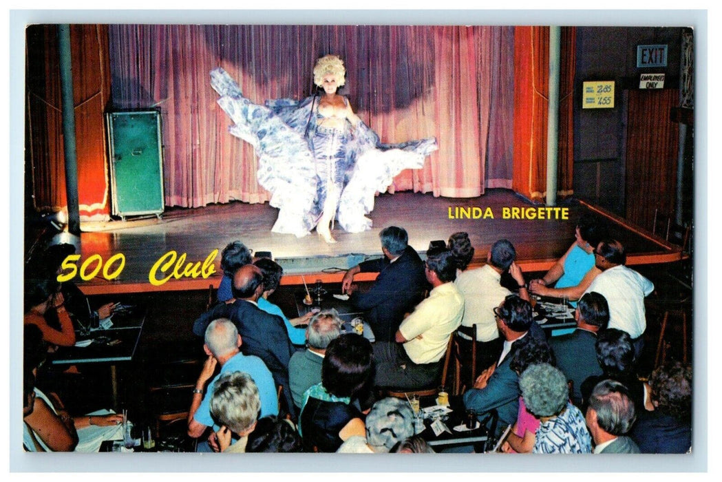c1960's 500 Club Exotic Dancer Show Nude Cupi Doll New Orleans LA Postcard