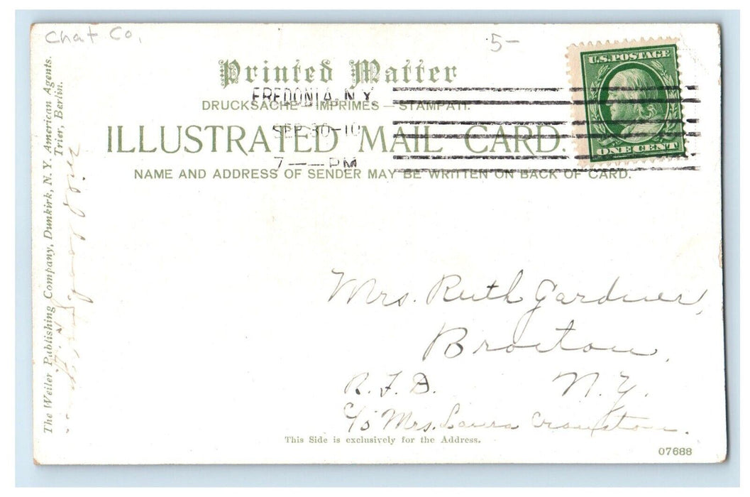 1910 Post Office & City Hall Building Street View Dunkirk New York NY Postcard