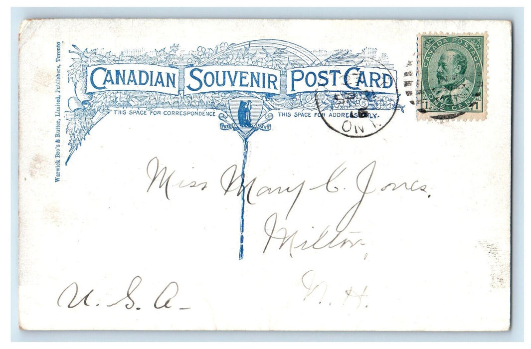 1916 Public Library Windsor Ontario Canada Antique Posted Postcard