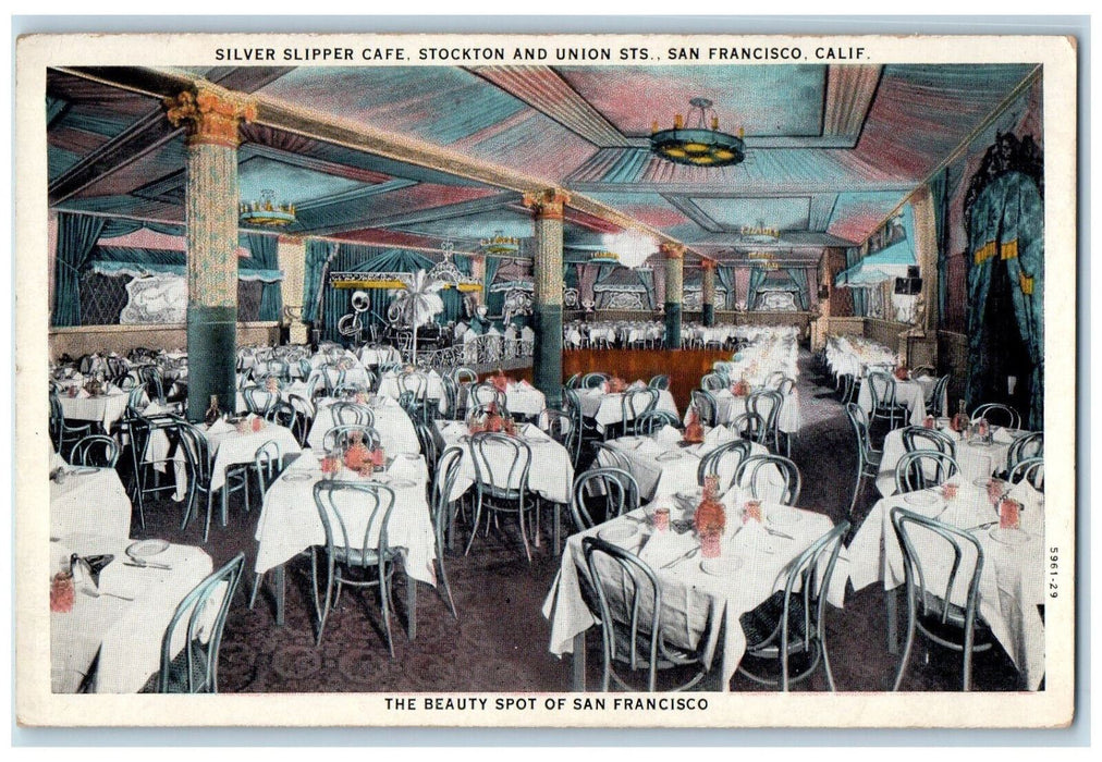 Silver Slipper Cafe  Dining Restaurant San Francisco California CA Postcard