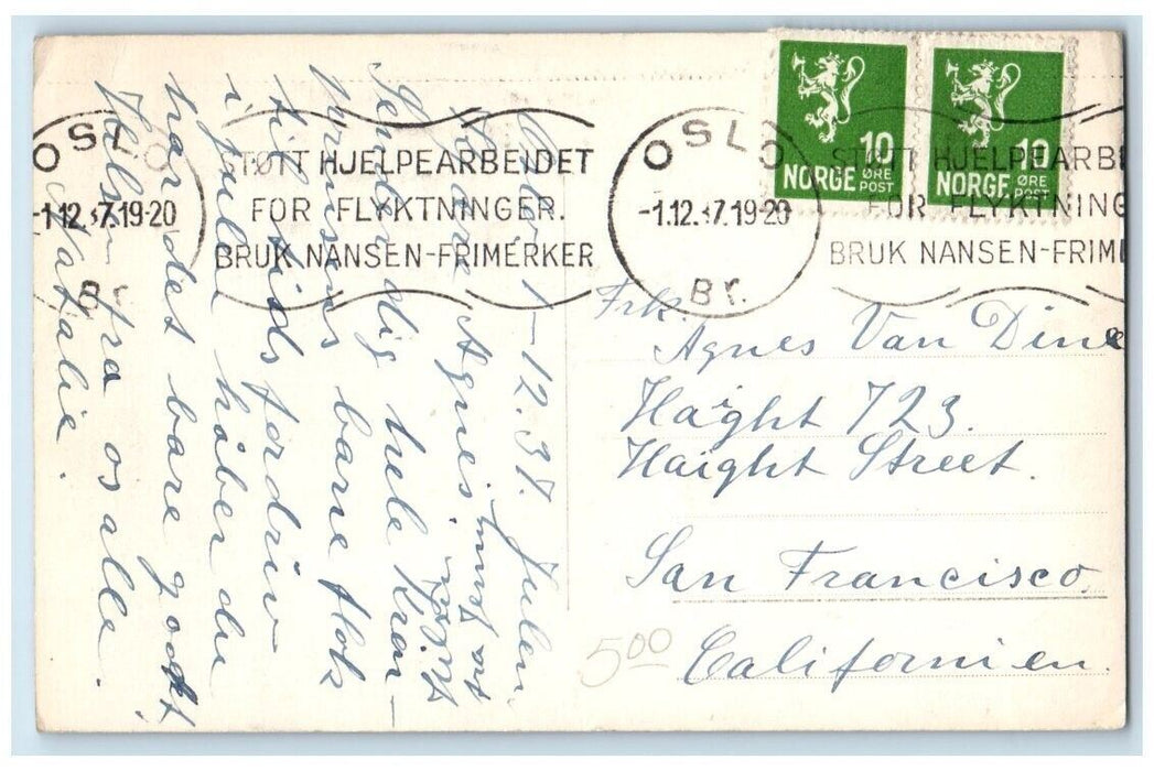 1937 Princess Ragnhild Astrid Prince Harald Baby View Oslo Norway Photo Postcard