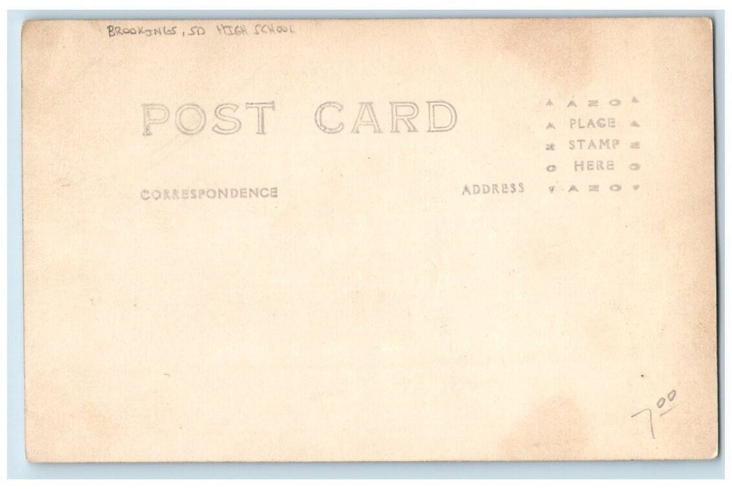 c1918 High School Marching Band School View Brookings SD RPPC Photo Postcard