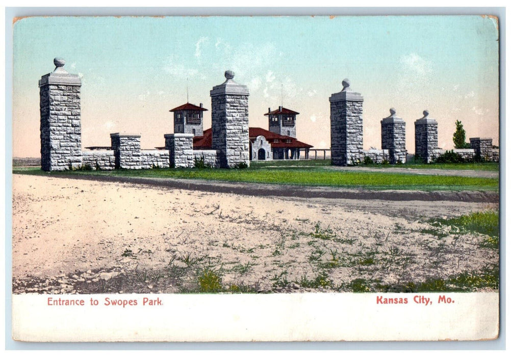 Entrance To Swopes Park Kansas City Missouri MO Antique Unposted Postcard