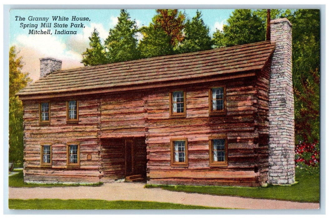 The Granny White House Spring Mill State Park Mitchell Indiana IN Postcard