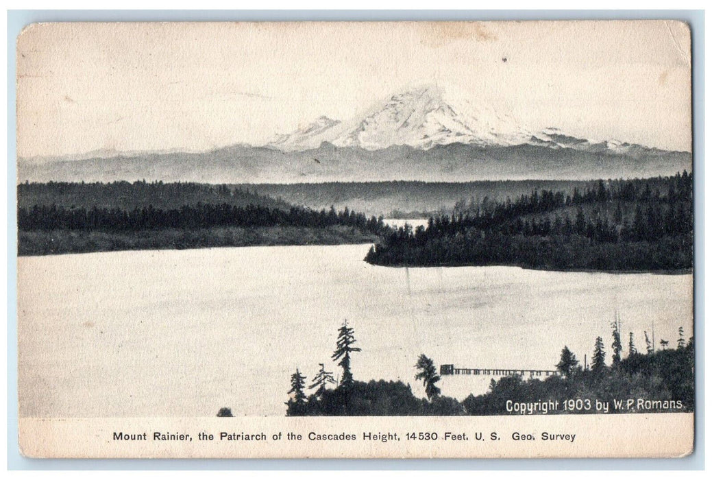 Mount Rainier The Patriarch Of The Cascades Height Washington WA Postcard