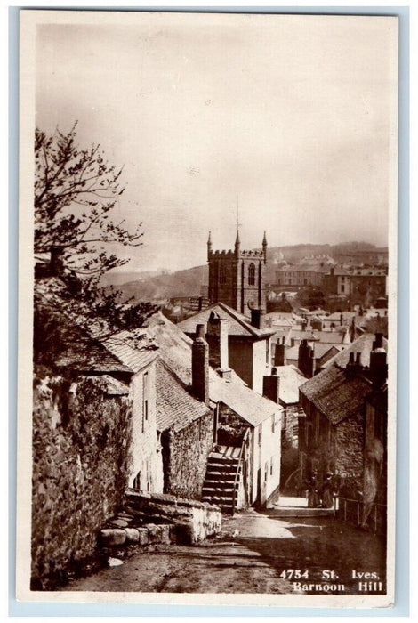 c1920's Barnoon Hill View St. Ives England United Kingdom RPPC Photo Postcard