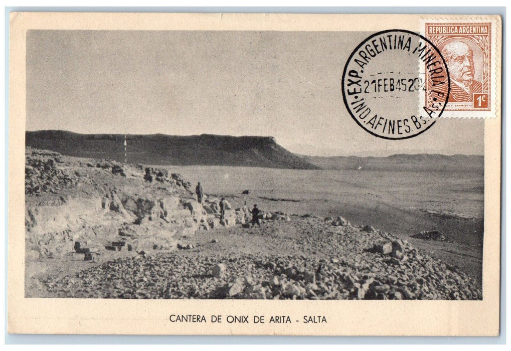 1944 Cantera De Onix Salta Argentina Mining Industrial Exposition Postcard