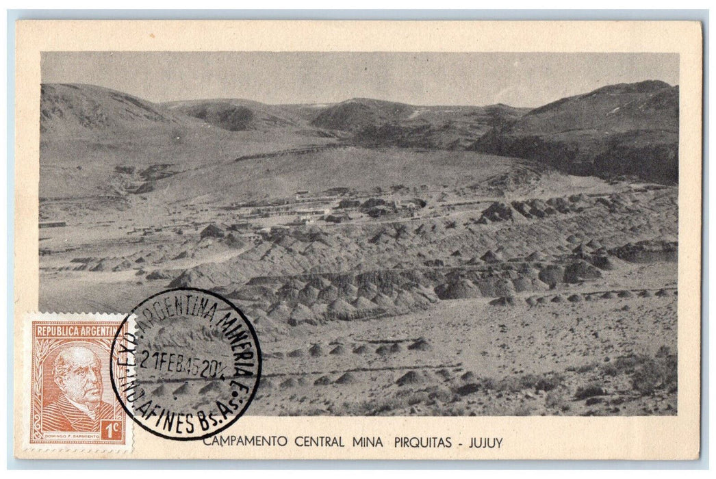 1944 Campamento Central Jujuy Argentina Mining Industrial Exposition Postcard