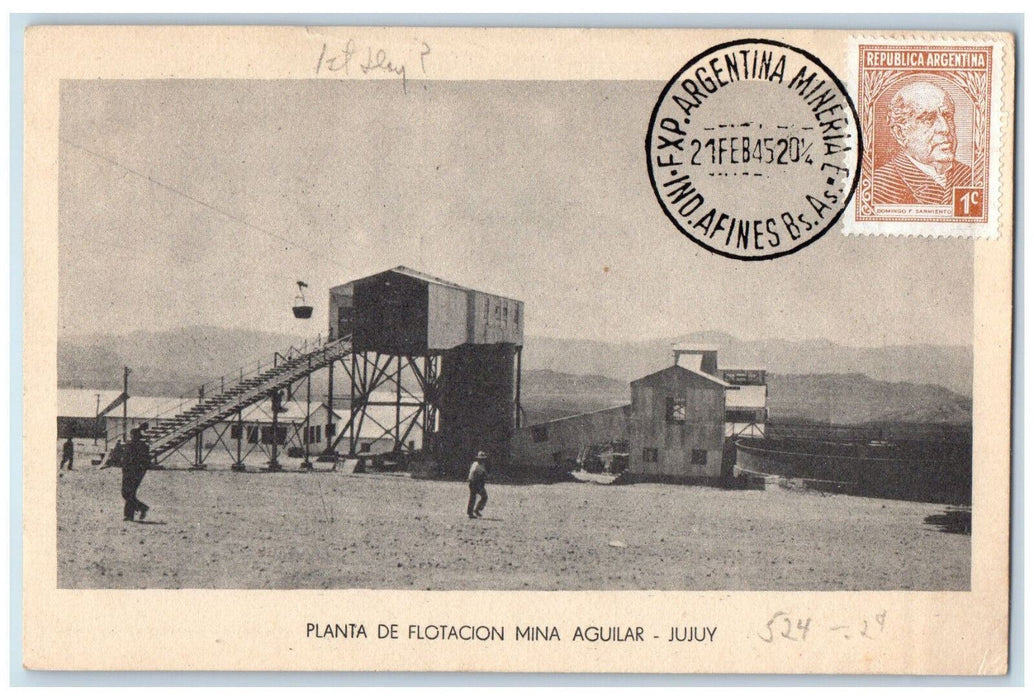 1944 Planta De Flotacion Jujuy Argentina Mining Industrial Exposition Postcard