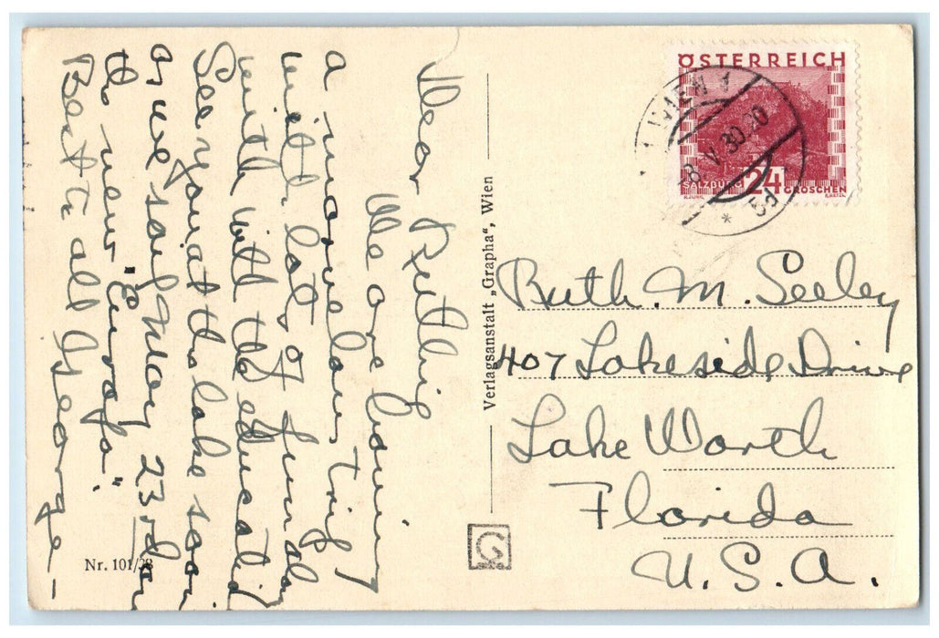 1920 Scene at Reumannhof Building Vienna Austria Posted Antique Postcard