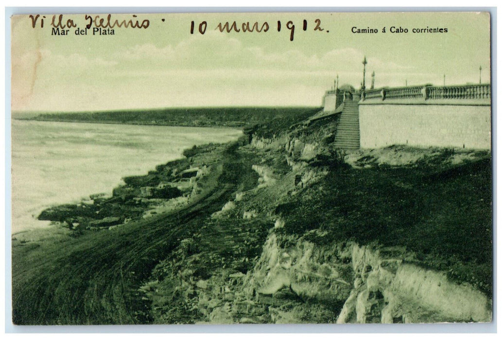 1912 Mar Del Plata Road To Cabo Corrientes Mexico Antique Posted Postcard