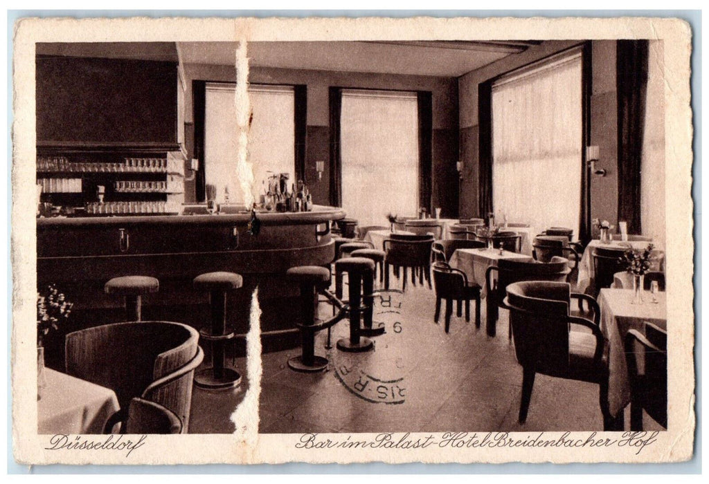 c1920's Bar in Palast Hotel Breidenbacher Hof Dusseldorf Germany Postcard