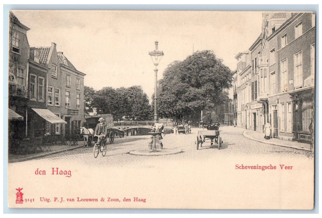 c1905 Scene at Scheveningsche Veer Den Haag South Holland Netherlands Postcard